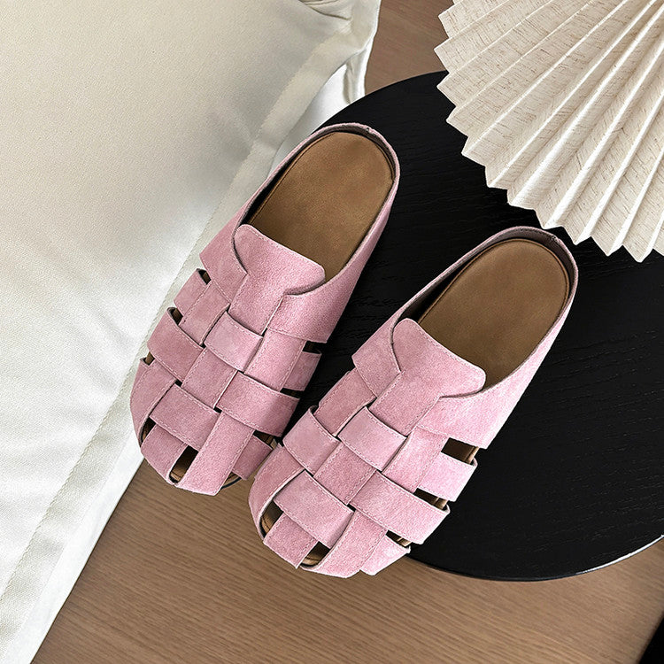 Karin Luna Full Layer Inside and Out~Basic Versatile Perforated Round Toe Birkenstock Slippers