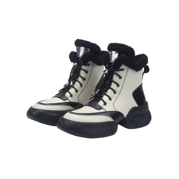 Karin Luna In Stock  Spot Goods  Hot-selling Sports Thick Sole Thickened Fur Snow Boots Full cowhide