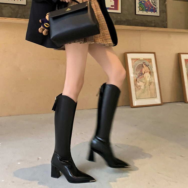 Karin Luna In Stock In-stock Pointed Toe Elegant High Heels v Slimming Effect Long Boots