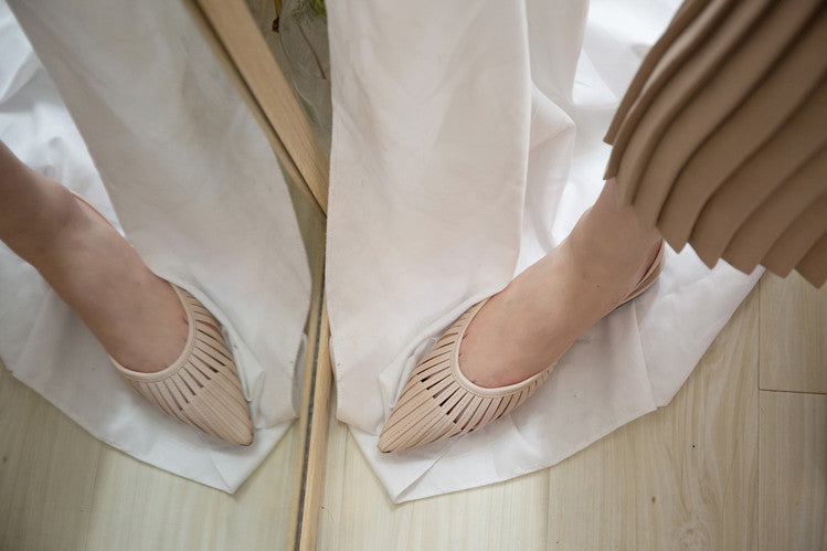 Karin Luna Bestseller Spot Goods French Retro Style Thin Strap Flat Heel Closed Toe Slippers