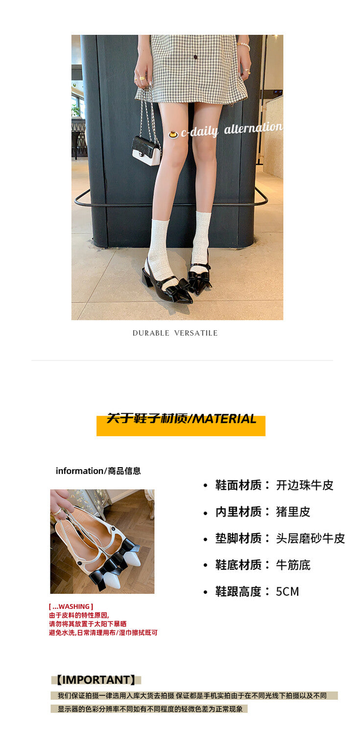 Karin Luna In Stock Spot Goods  Hot-Selling Closed-Toe Sandals  Full leather inside and out Sweet Bow