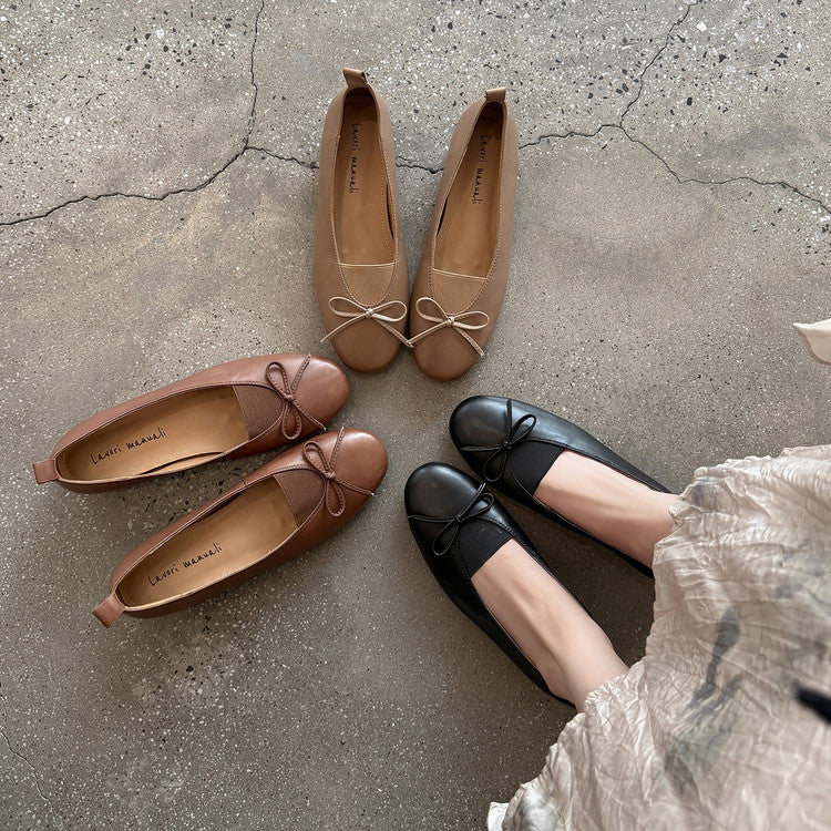 Karin Luna Full Layer Inside and Out~Basic Versatile Bow Hidden Heel Shoes