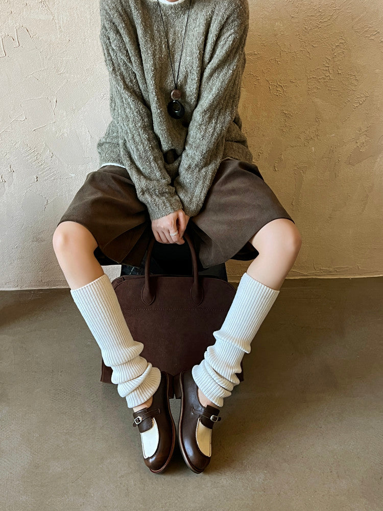 Karin Luna Casual Shoes Series~  In stock Classic color-blocking British style deep-mouth single shoes