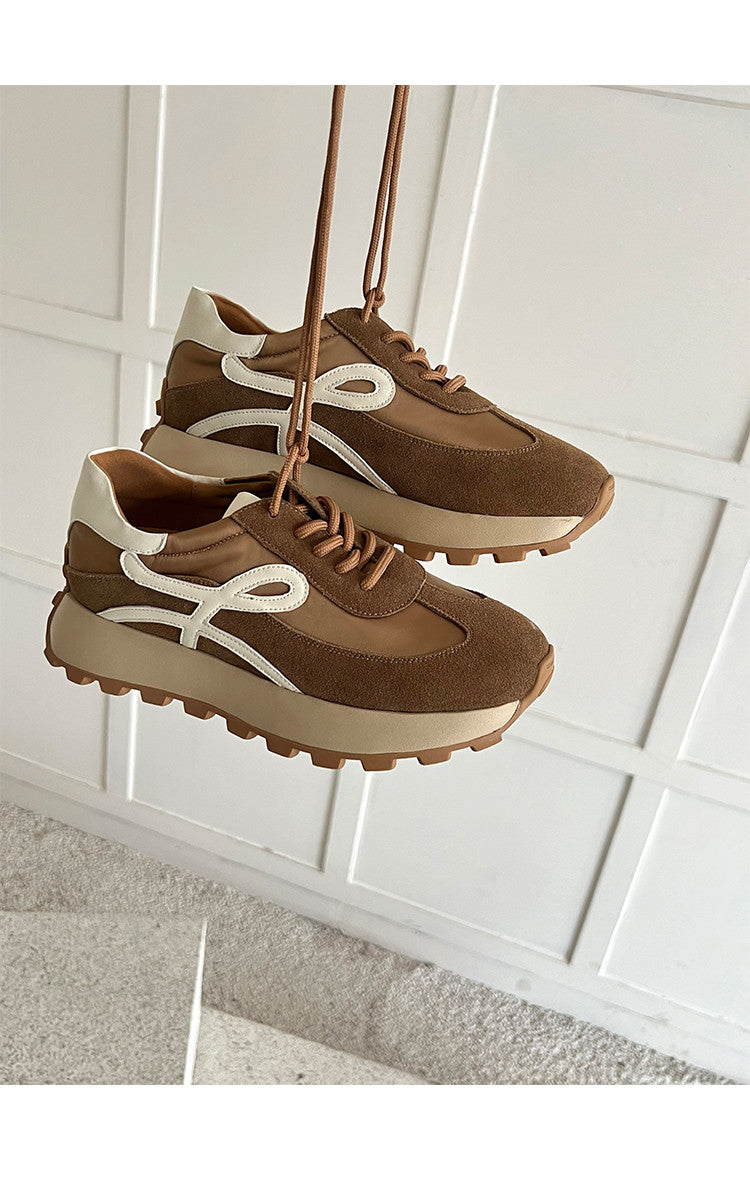 Karin Luna Casual Shoes Series~  In Stock Hot-Selling Versatile Lace-Up Thick-Soled Deep Mouth Single Shoes