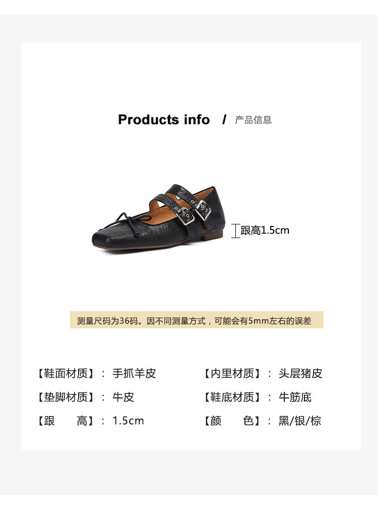Karin Luna Future Sense silver~Spot Goods Spot Goods Hot-selling Bowknot Retro Belt Buckle Ballet Mary Jane Shoes