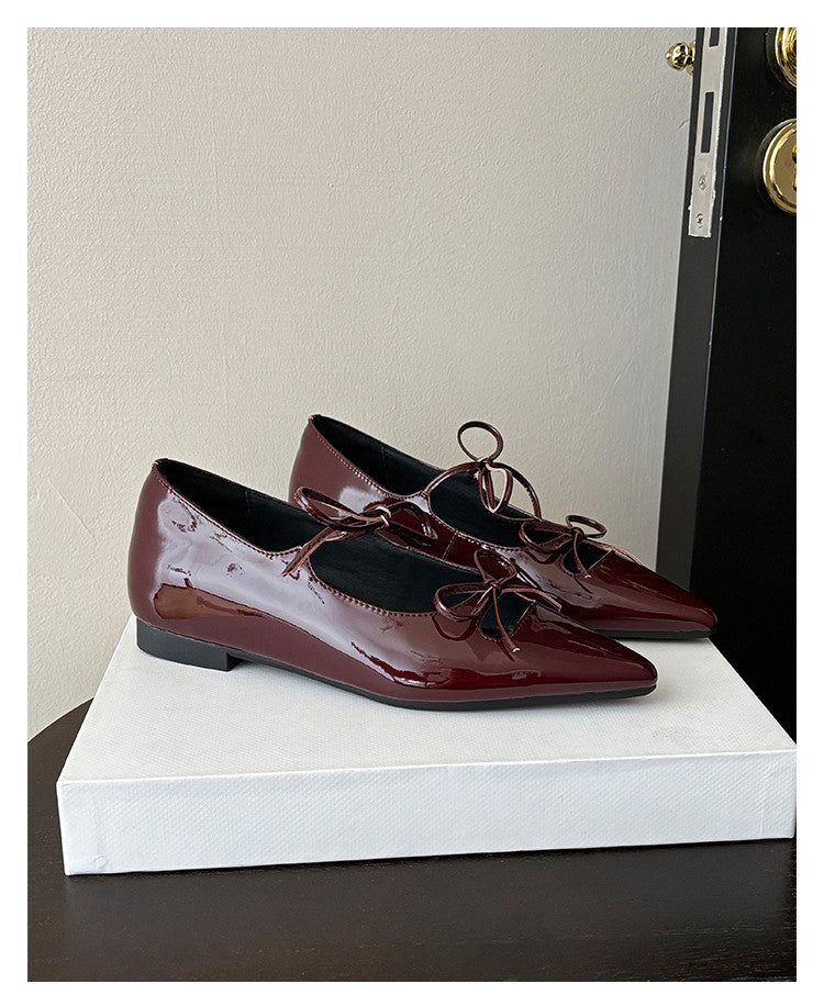 Karin Luna In Stock Spot Goods  Hot-selling Element Bowknot Square Toe Pointed Toe Single Shoes
