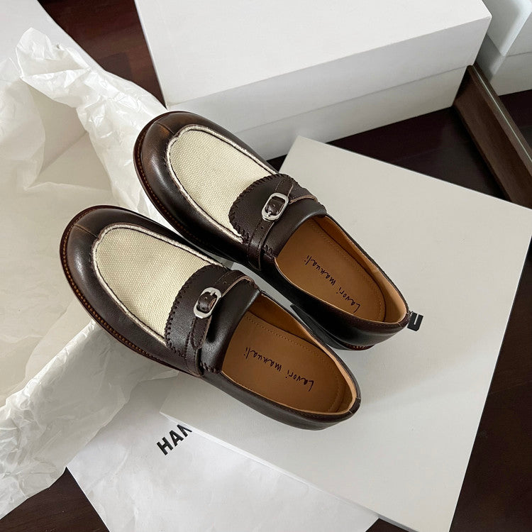 Karin Luna Casual Shoes Series~  In stock Classic color-blocking British style deep-mouth single shoes