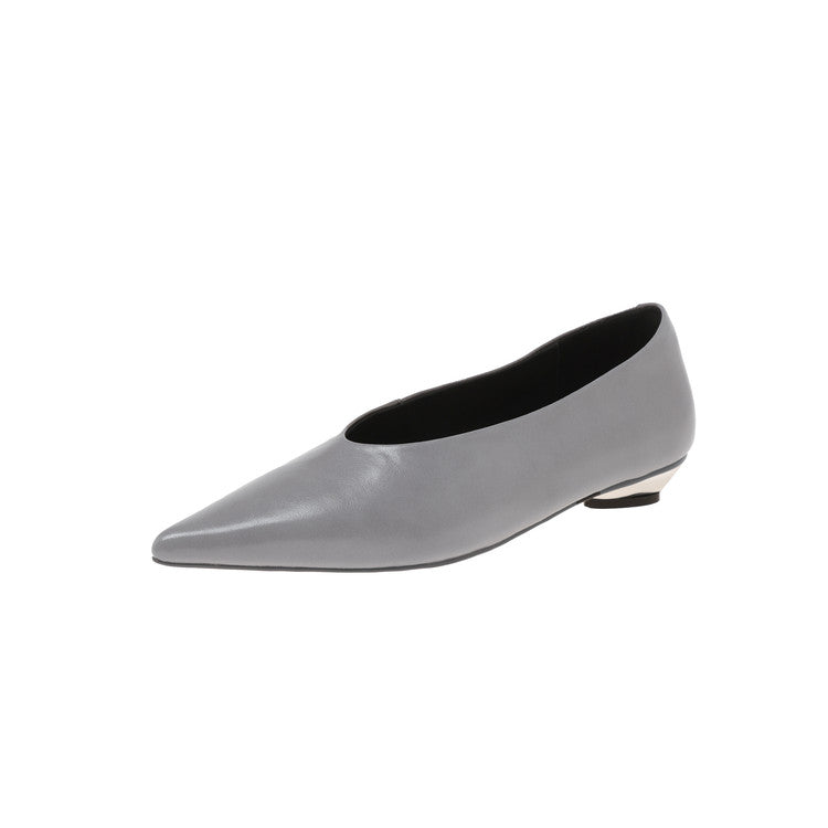 Karin Luna In Stock Spot Goods Classic three-color pointed toe metal heel shoes