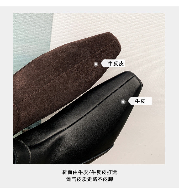 Karin Luna In Stock In Stock Hot-Selling Basic Old Money Style Retro Belt Buckle Short Boots