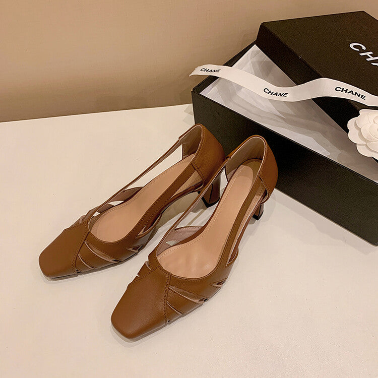 Karin Luna Hot-Selling Retro Big Item Big Goods Available for sale all seasons French-style Hollow Out Single Shoes Full leather inside and out