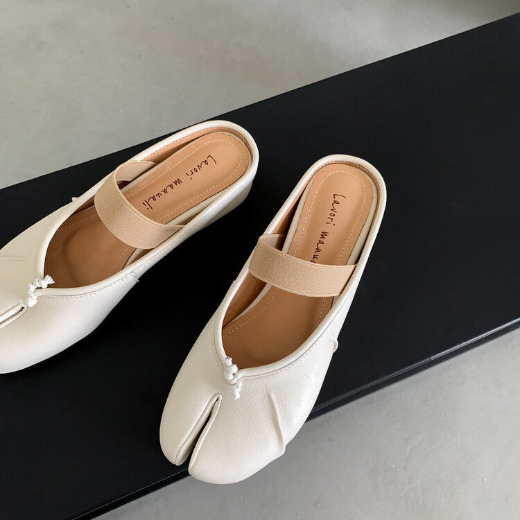 Karin Luna Classic Split-Toe Shoes  Explosive Pattern One-Strap Mary Jane Height-Increasing Full Leather Closed-Toe Slippers