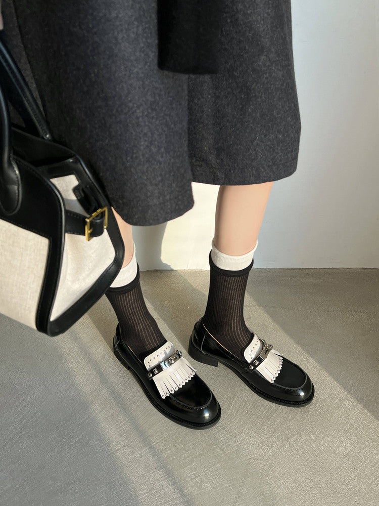 Karin Luna Casual Shoes Series~ Spot Goods Spot Goods Hot-selling Tassel Element Small Gold Buckle Single Shoes