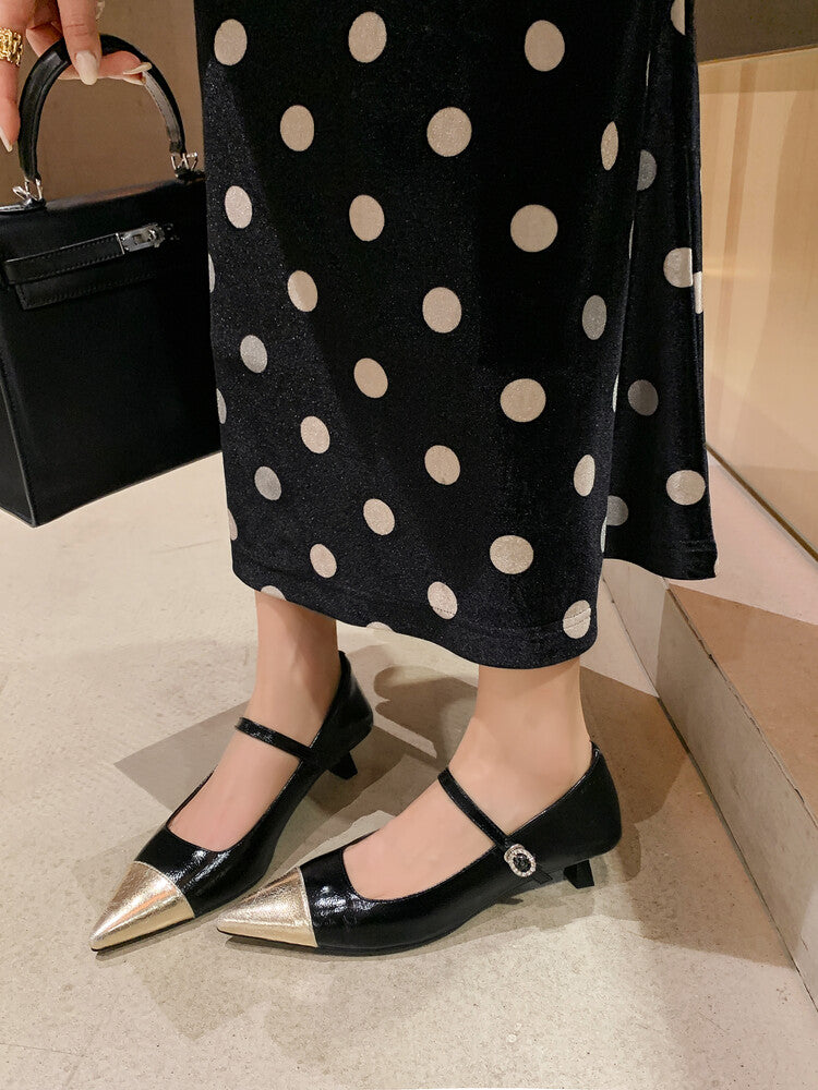 Karin Luna In Stock  Spot Goods In Stock  Classic Color Block Pointed Toe Hot-Selling Elegant Stiletto Pumps