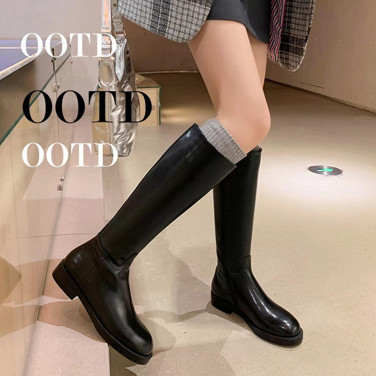 Karin Luna In Stock In-stock Basic Classic Timeless Round Toe Casual Riding Boots