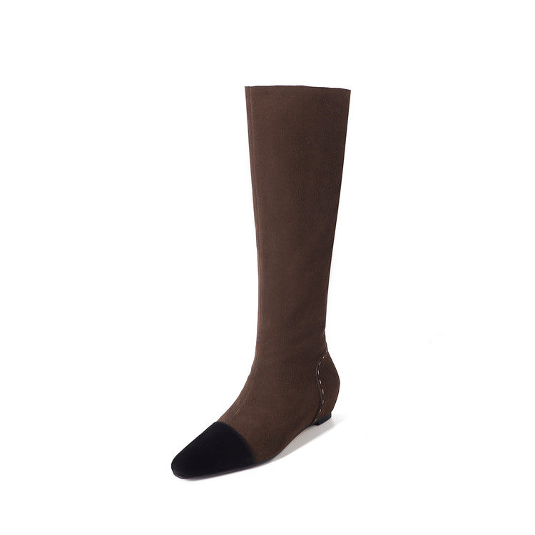 Karin Luna Color Block Inner Height Increase Mid-Calf Boots