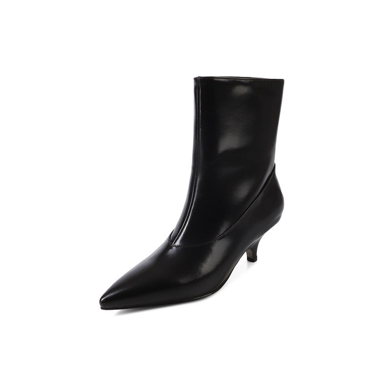 Karin Luna In Stock  Spot Goods Elegant kitten heel pointed toe trendy ankle boots
