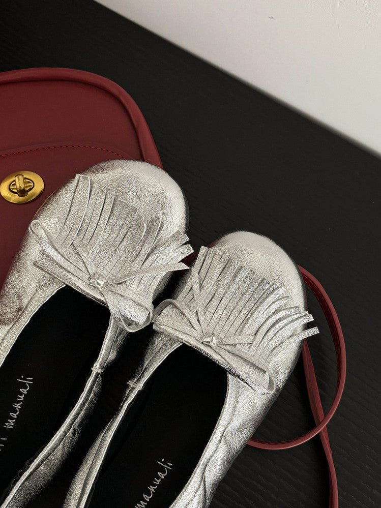 Karin Luna In Stock Spot Goods   Tassel Round Toe Hidden Wedge Mary Jane Shoes