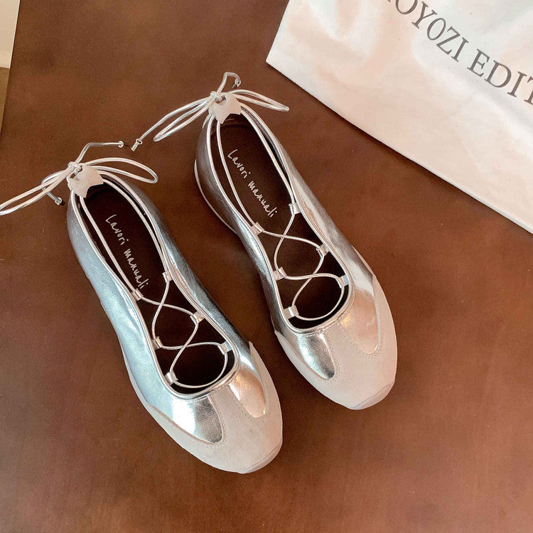 Karin Luna Basic Versatile British Style Casual Lace-up Flats