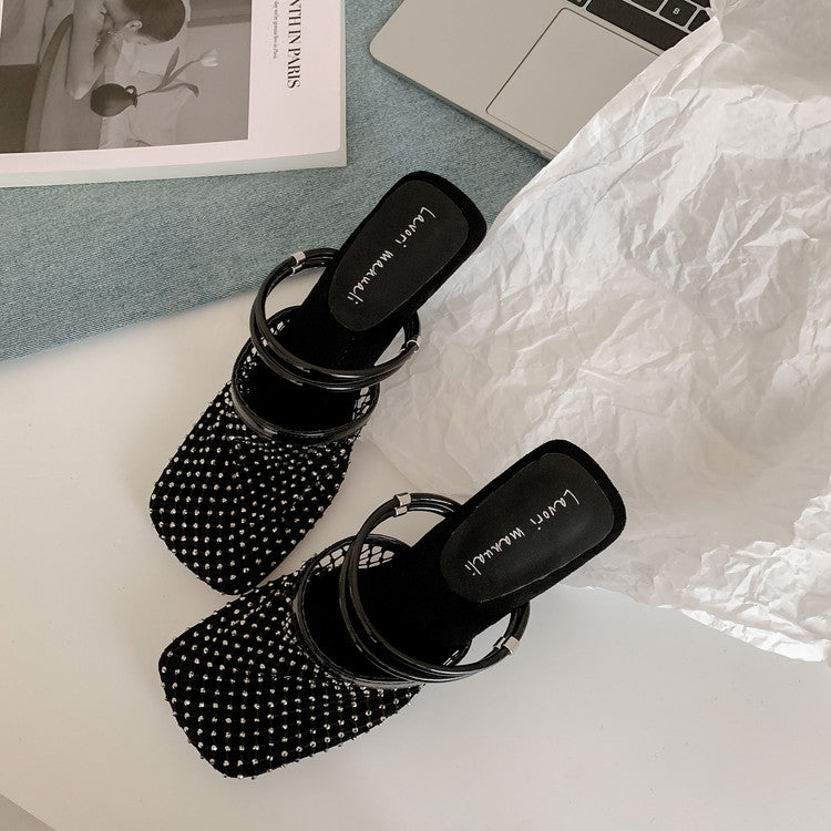 Karin Luna In Stock In Stock  Elegant Breathable Mesh Toe-Shaped Heel Sandals