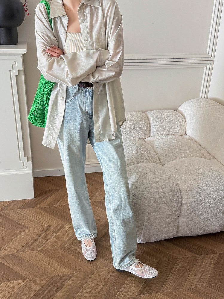 Karin Luna In Stock Spot Goods  Summer Breathable Retro Embroidered Bow Granny Shoes