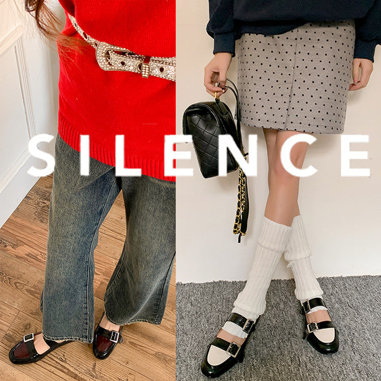 Karin Luna In Stock Spot Goods One-Strap Height-Increasing Belt Buckle Single Shoes