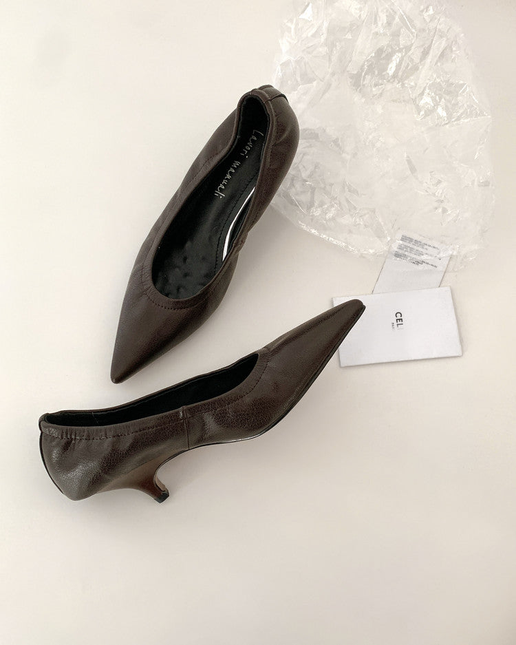 Karin Luna In Stock Spot Goods    Vintage Classic Style Shallow Mouth Single Shoes