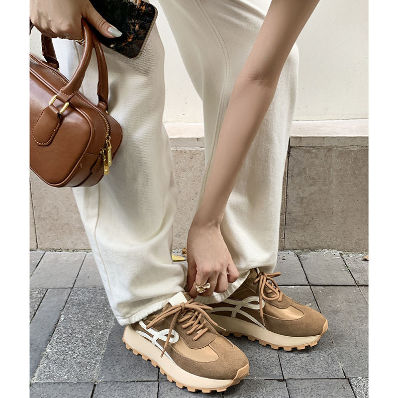 Karin Luna Casual Shoes Series~  In Stock Hot-Selling Versatile Lace-Up Thick-Soled Deep Mouth Single Shoes