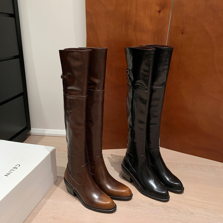 Karin Luna exploded  Three versions exploded Single Fleece Lining Fur Collar Version  Thick Fur Collar Foldable Hot-Selling Full Cowhide Pointed Toe Chunky Heel Classic Style