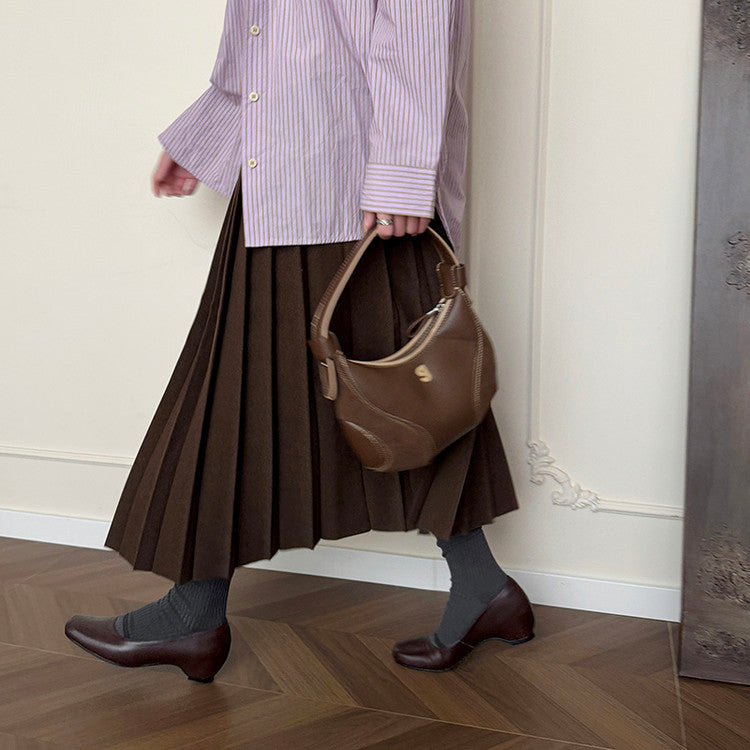 Karin Luna In Stock Spot Goods    Retro Elastic Band Chunky Heel Single Shoes