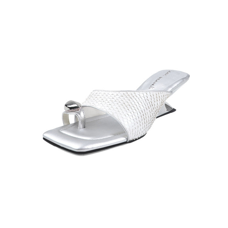 Karin Luna Fish Skin Series~Minimalist Square Toe Popular Irregular Heel Slippers