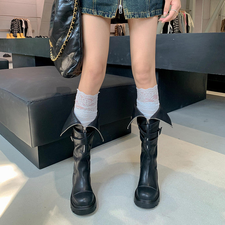 Karin Luna In Stock In-stock Foldable Niche Thick-soled Knight Boots