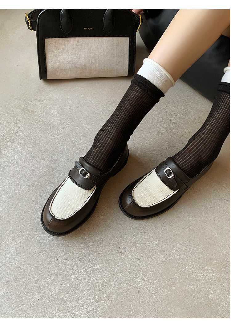 Karin Luna Casual Shoes Series~  In stock Classic color-blocking British style deep-mouth single shoes