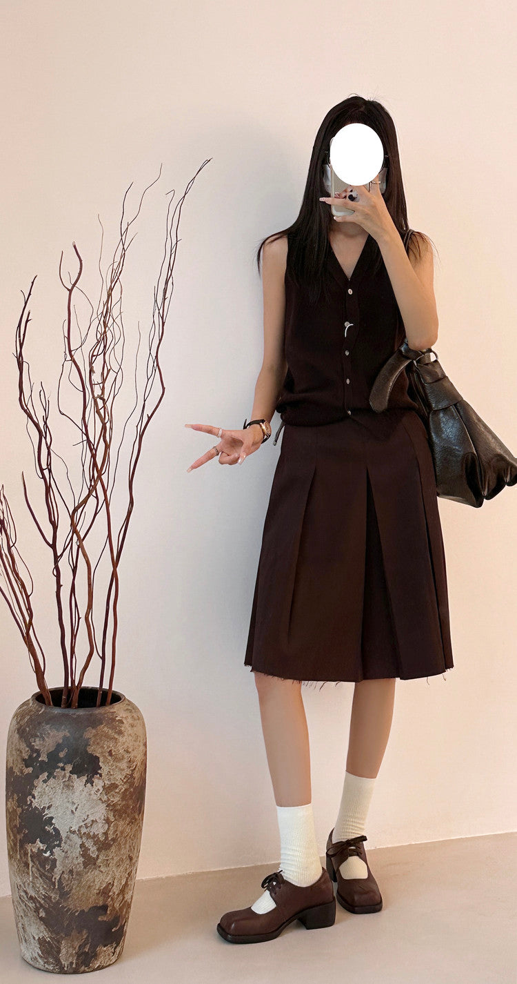 Karin Luna In Stock Spot Goods   Full leather inside and out Vegetable Tanned Hand-Grabbed Sheepskin Square-Toed Chunky Heel Single Shoes