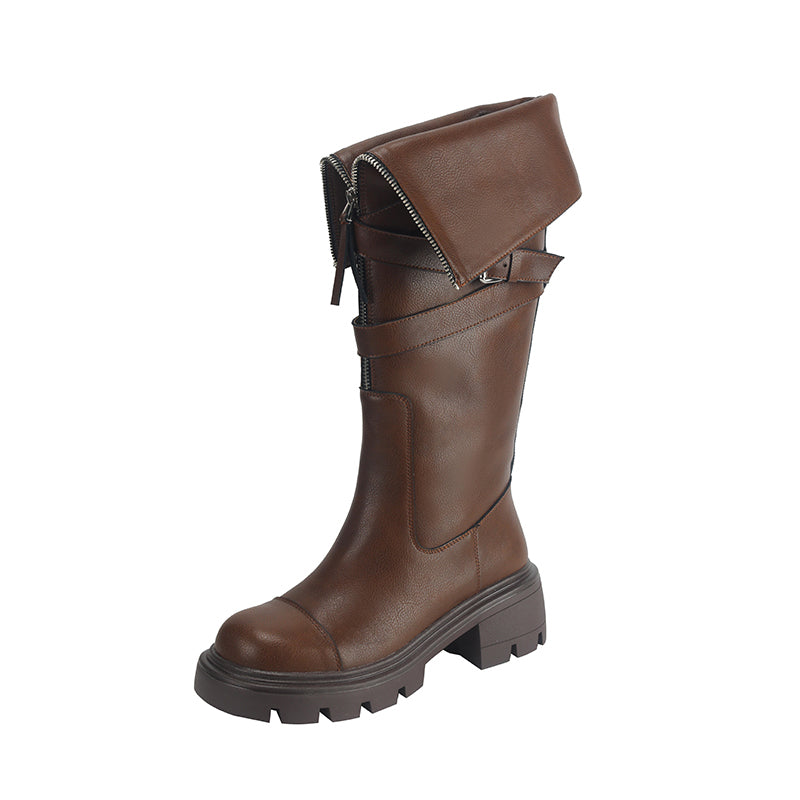 Karin Luna In Stock In-stock Foldable Niche Thick-soled Knight Boots