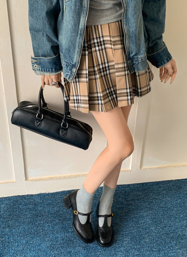 Karin Luna In Stock Spot Goods Vintage Braided Twist High Heels T Round Toe Thick Sole Single Shoes