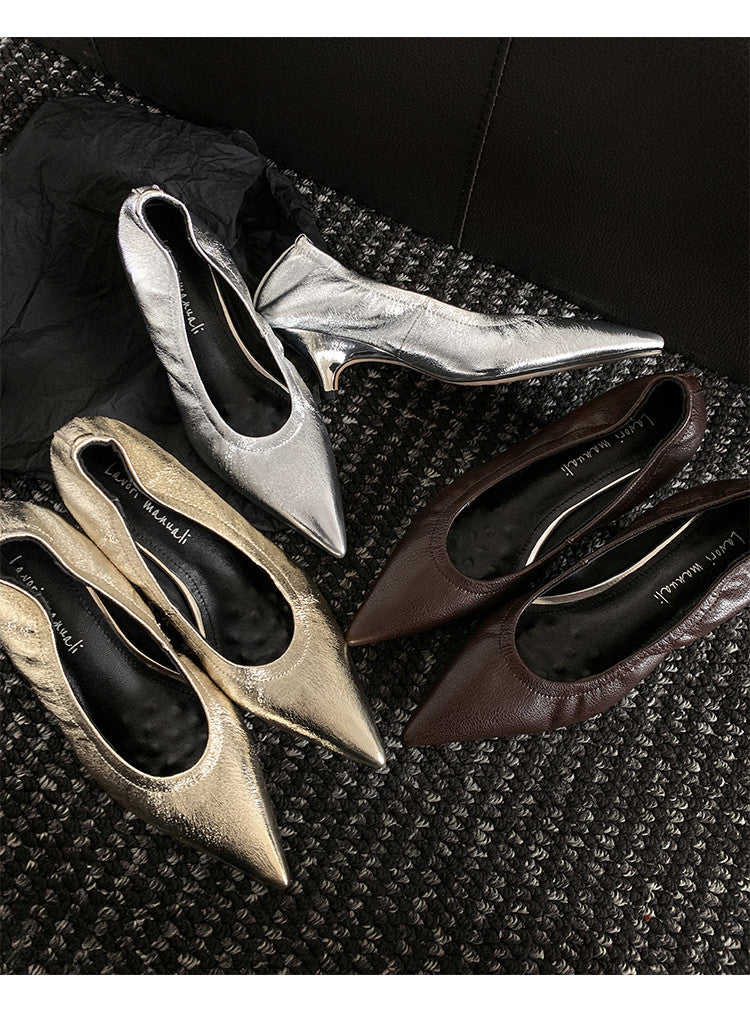 Karin Luna In Stock Spot Goods    Vintage Classic Style Shallow Mouth Single Shoes