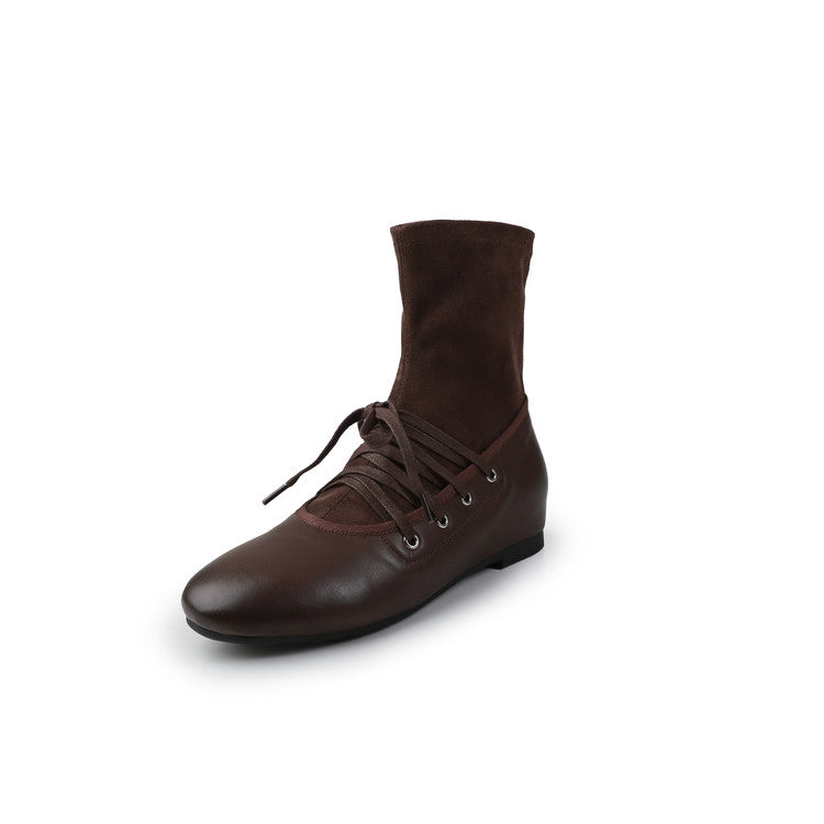 Karin Luna Round Toe Internal Height Increase Lace-up Ankle Boots