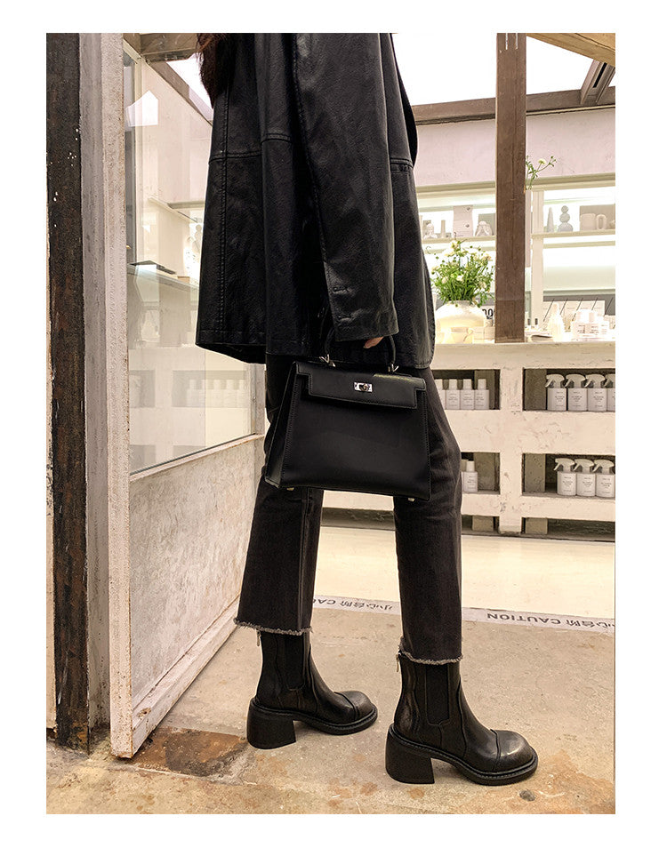 Karin Luna In Stock Spot Goods  Round Toe Stretch Round Toe Chelsea Short Boots