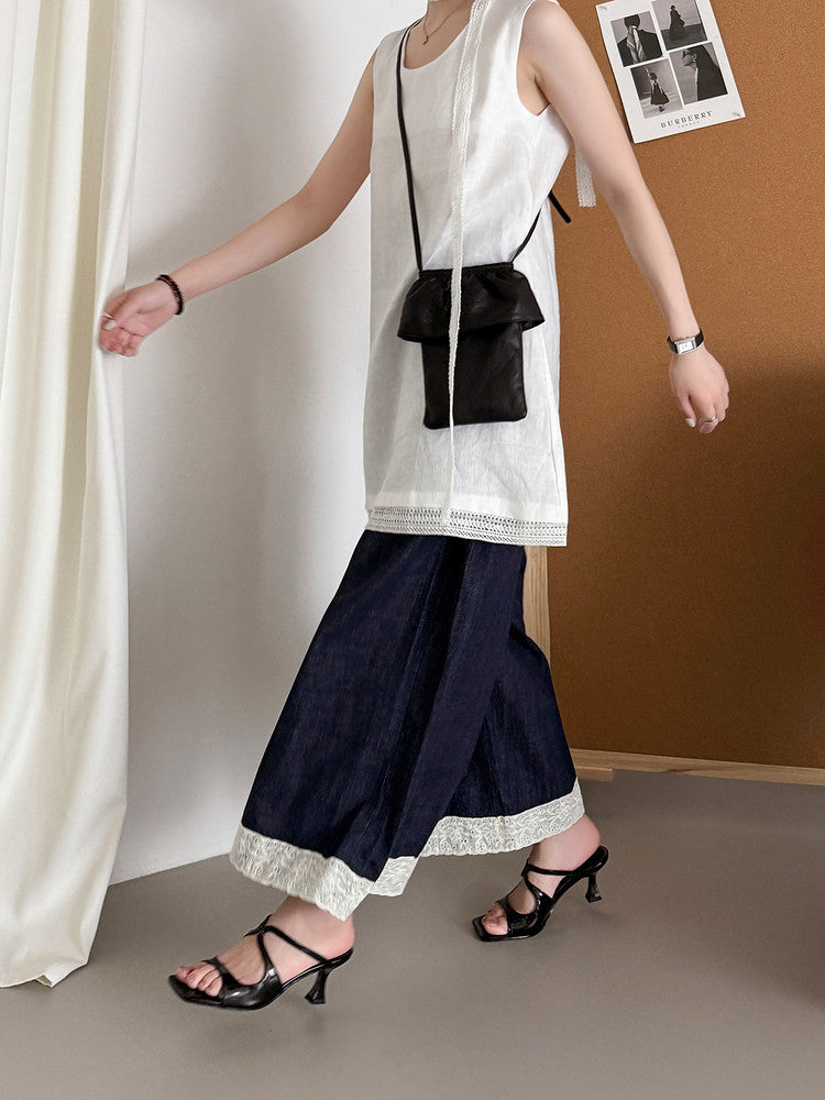 Karin Luna French Retro Square Toe Wrap Strap Open-Toe Slippers