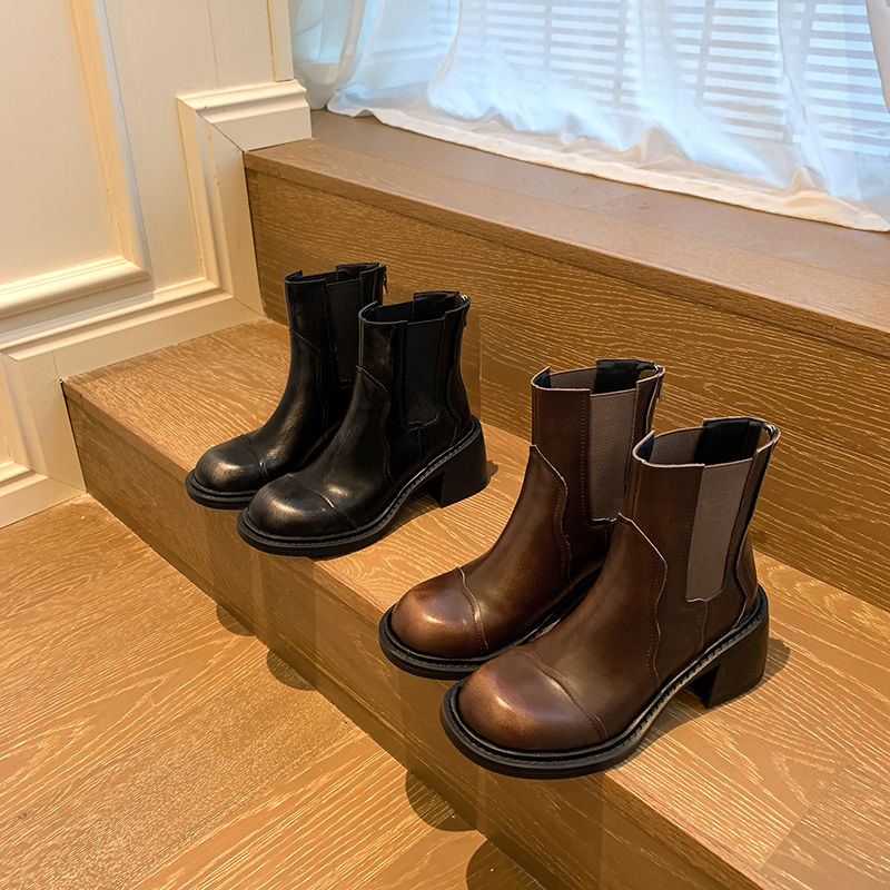 Karin Luna In Stock Spot Goods  Round Toe Stretch Round Toe Chelsea Short Boots