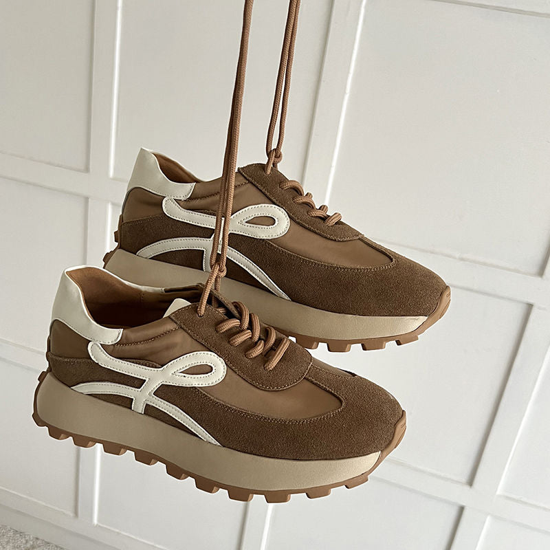 Karin Luna Casual Shoes Series~  In Stock Hot-Selling Versatile Lace-Up Thick-Soled Deep Mouth Single Shoes