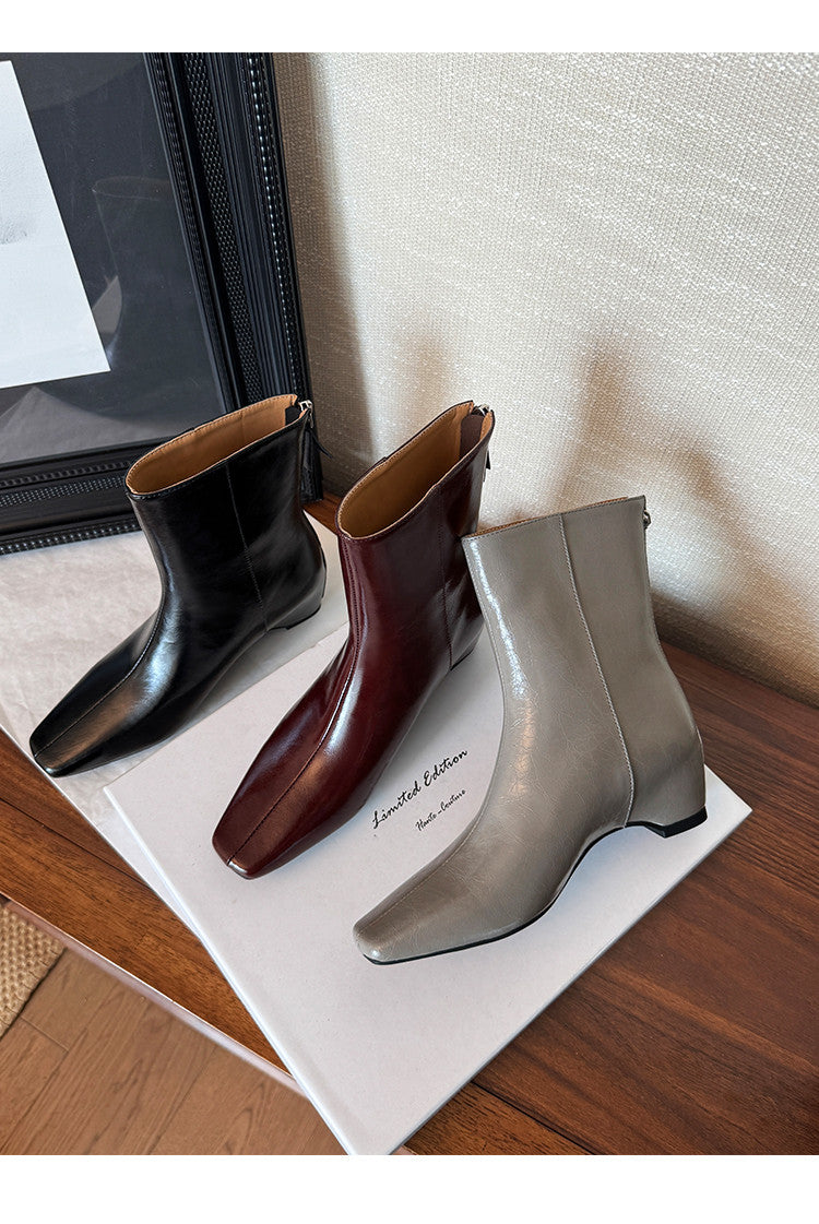 Karin Luna Basic Versatile  Square toe Hot-selling Short Boots