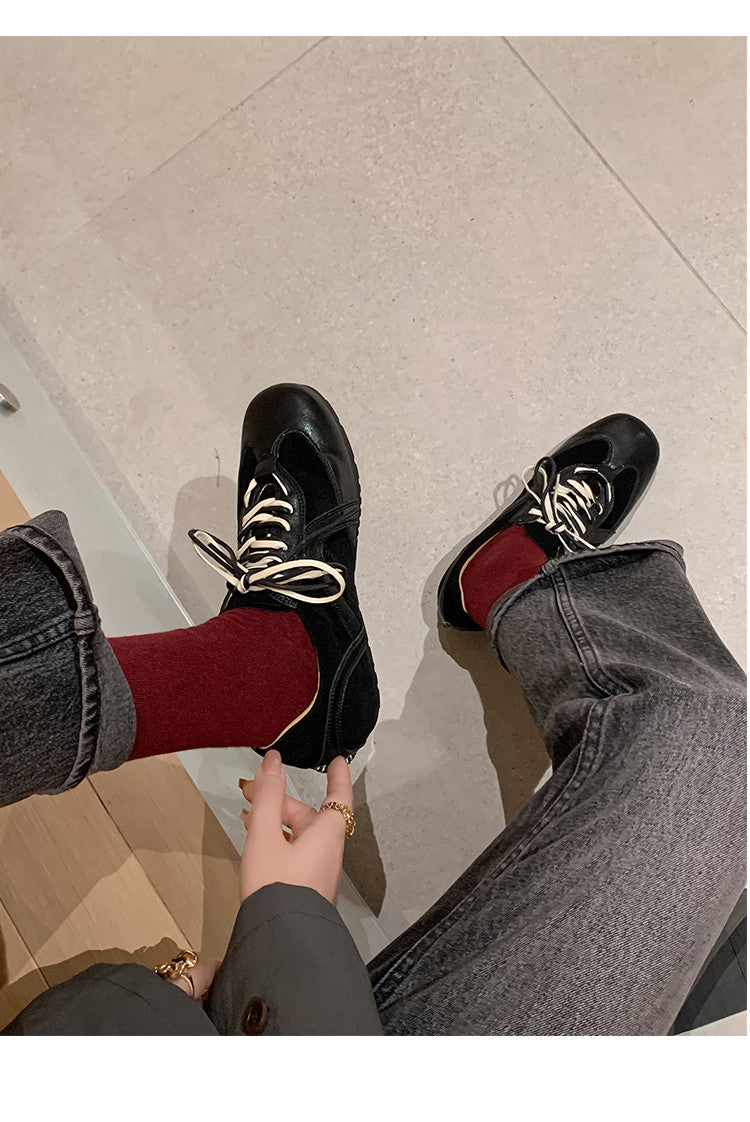 Karin Luna In Stock Spot Goods Casual Style Suede Lace-Up Height-Increasing Popular Single Shoes