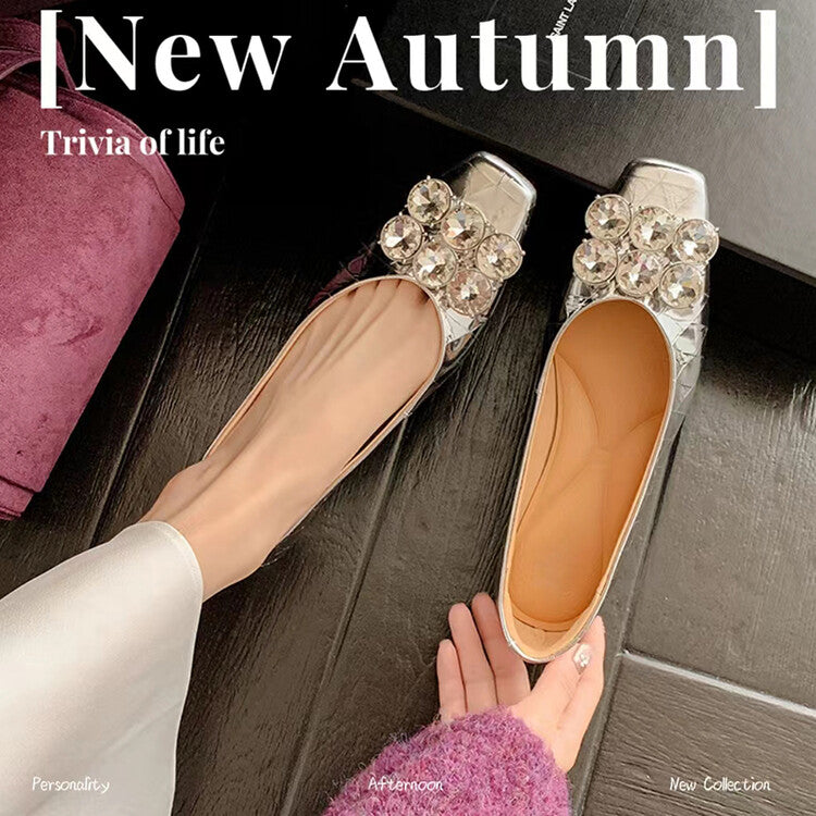 Karin Luna High Quality Low Price ！Hot-selling Fasteners Full leather inside and out Trendy Plaid Fabric Super Beautiful Flat Cowhide Shoes