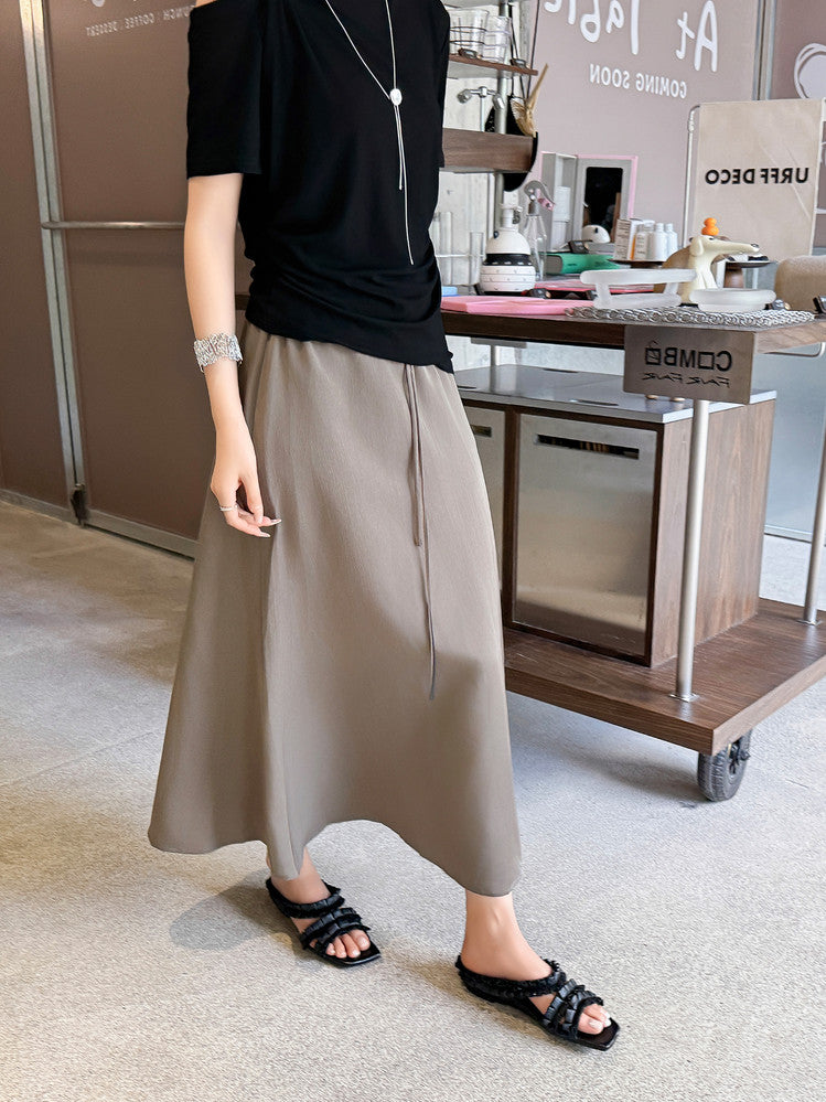 Karin Luna In Stock   Spot Goods  Niche Design Square-Toed Pleated Flat Slippers
