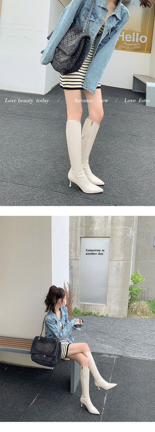 Karin Luna Elegant Style v Pointed Toe Stiletto Long Boots