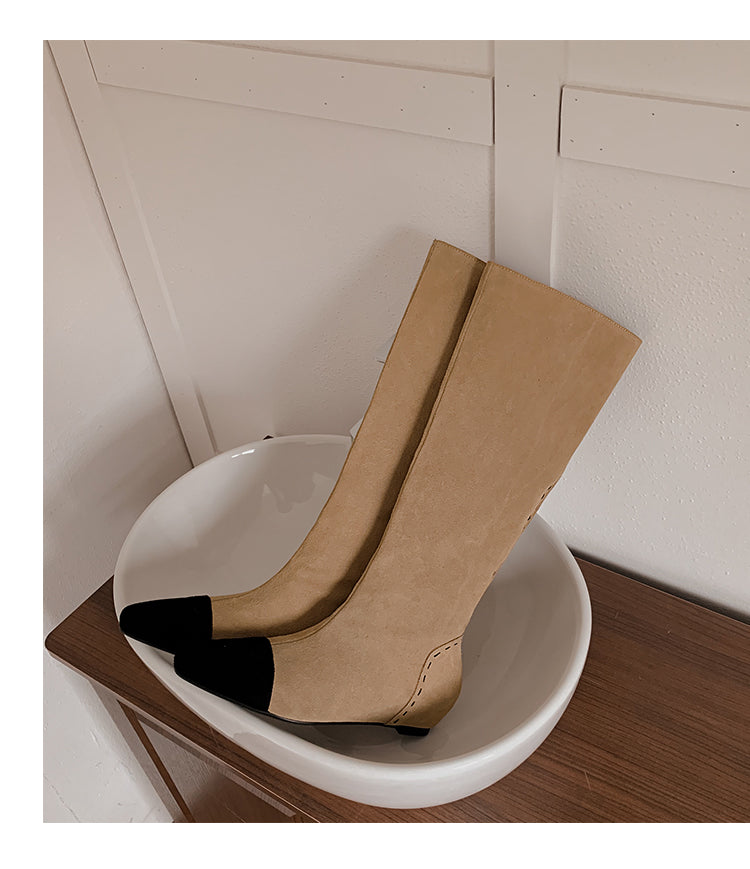 Karin Luna Color Block Inner Height Increase Mid-Calf Boots