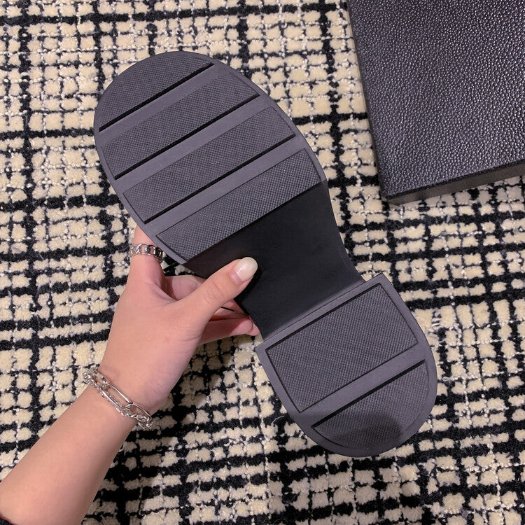Karin Luna In Stock In Stock  Rhinestone Shoe Edge Trim Lace-up Thick Sole Loafers Best-selling in stock