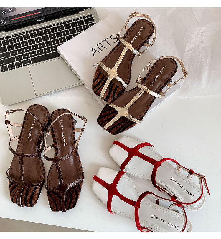 Karin Luna In Stock Spot Goods Vacation style t Strappy Open-Toe Flat Sandals