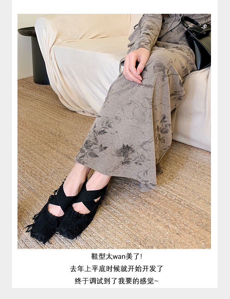 Karin Luna Chinese Pop is the Top Flow~ Orchid Pavilion Preface  New Chinese Style National Aesthetics Retro Cross Strap Mary Jane Shoes
